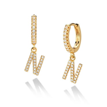 Girls Jewelry 14K Gold Plated Simulated Diamond Studded Dangle Earrings For Womens 